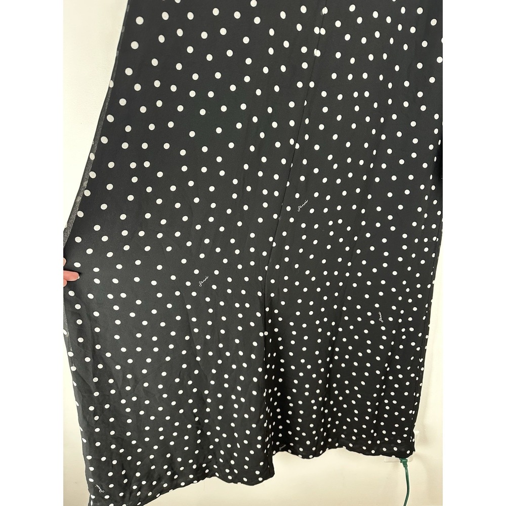 Ganni Polka Dot Crepe Midi Dress Size EU 44/US 14 Black Sheer Quiet Luxury - Picture 6 of 14